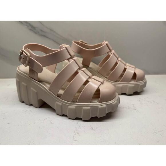 Melissa Women’s Size 5 Beige Megan Platform Lightweight EVA Sandal Heels - Picture 5 of 9